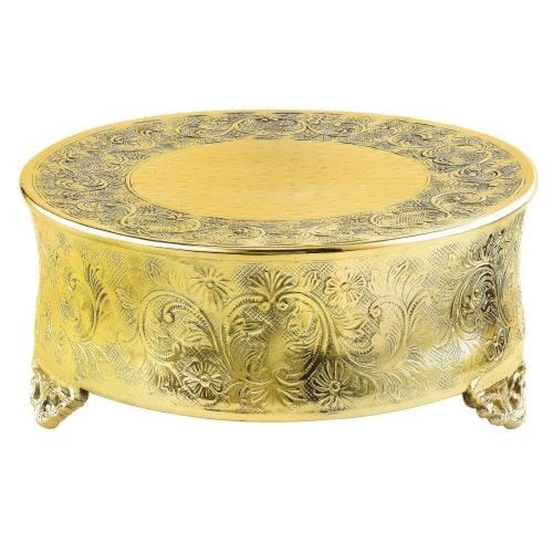 89960 14 Round Ornate Plateau, Gold Plated