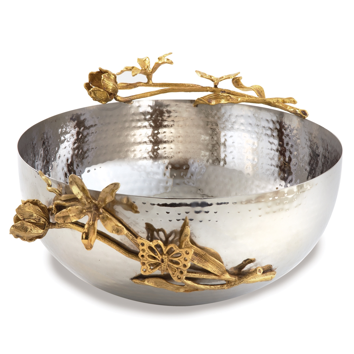 70060 11.5 X 5.25 In. Butterfly Centerpiece Serving Bowl, Silver & Gold