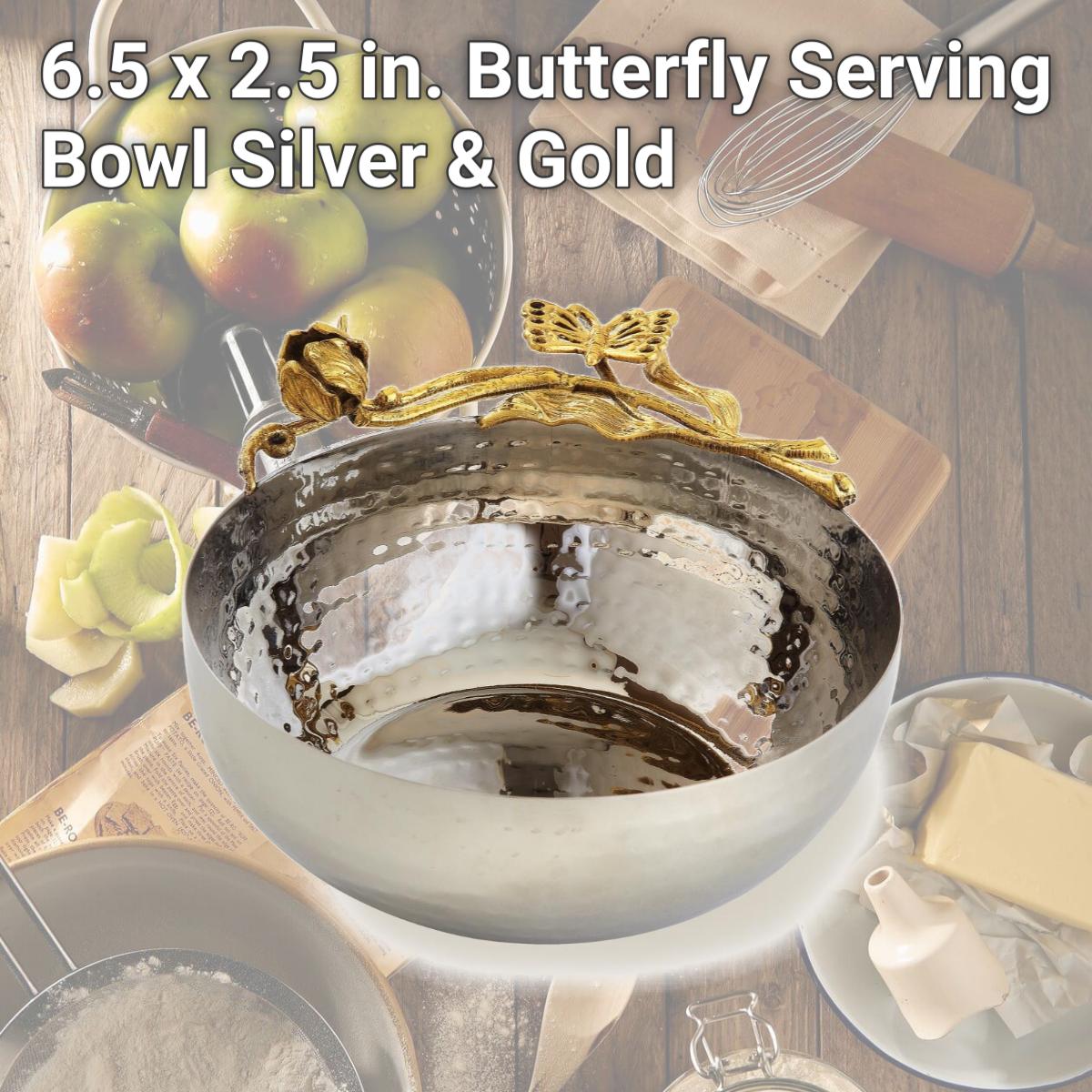 Picture of Leeber 70062 6.5 x 2.5 in. Butterfly Serving Bowl, Silver & Gold