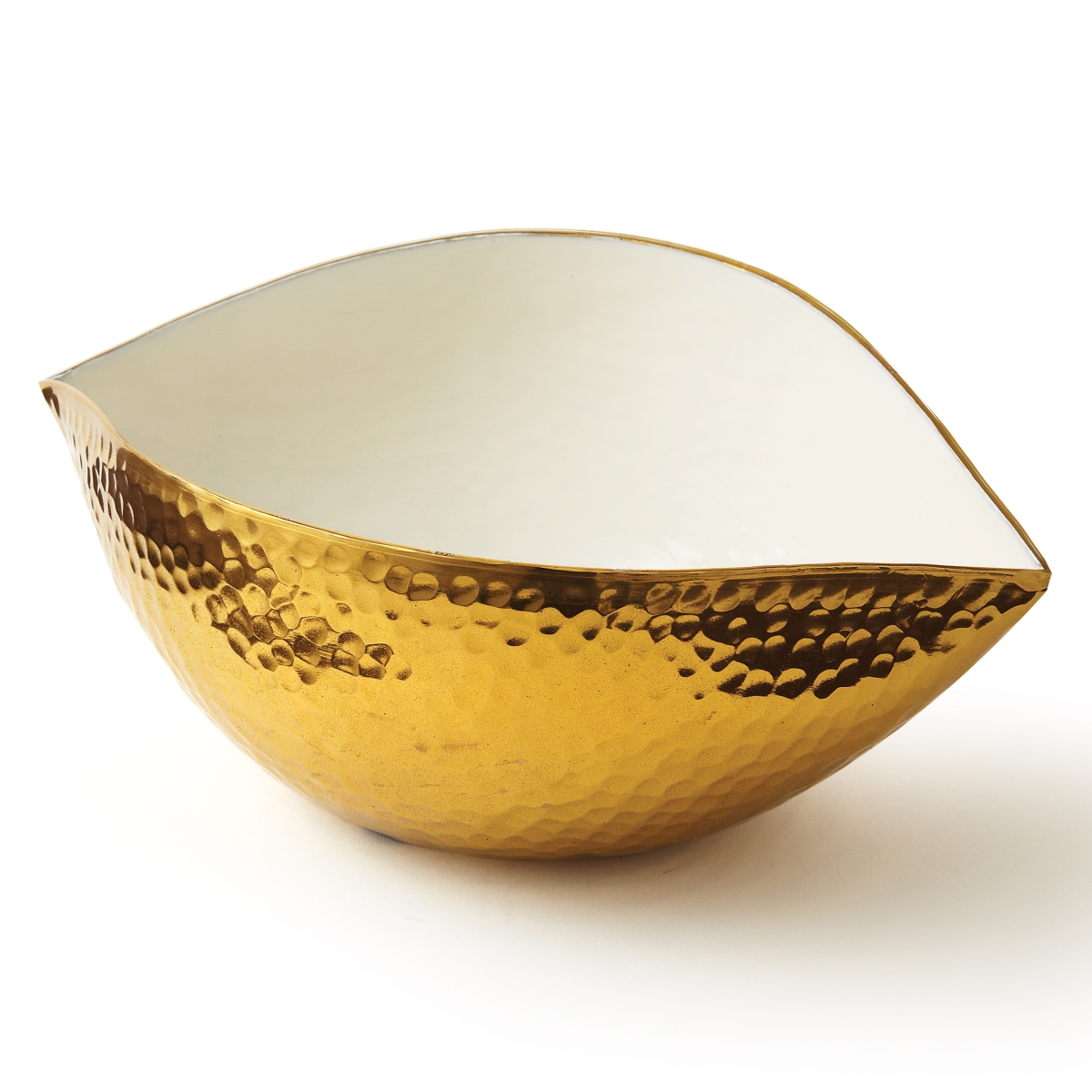 70182 8.5 X 5.5 X 3.75 In. Bethany Bowl, Gold & White