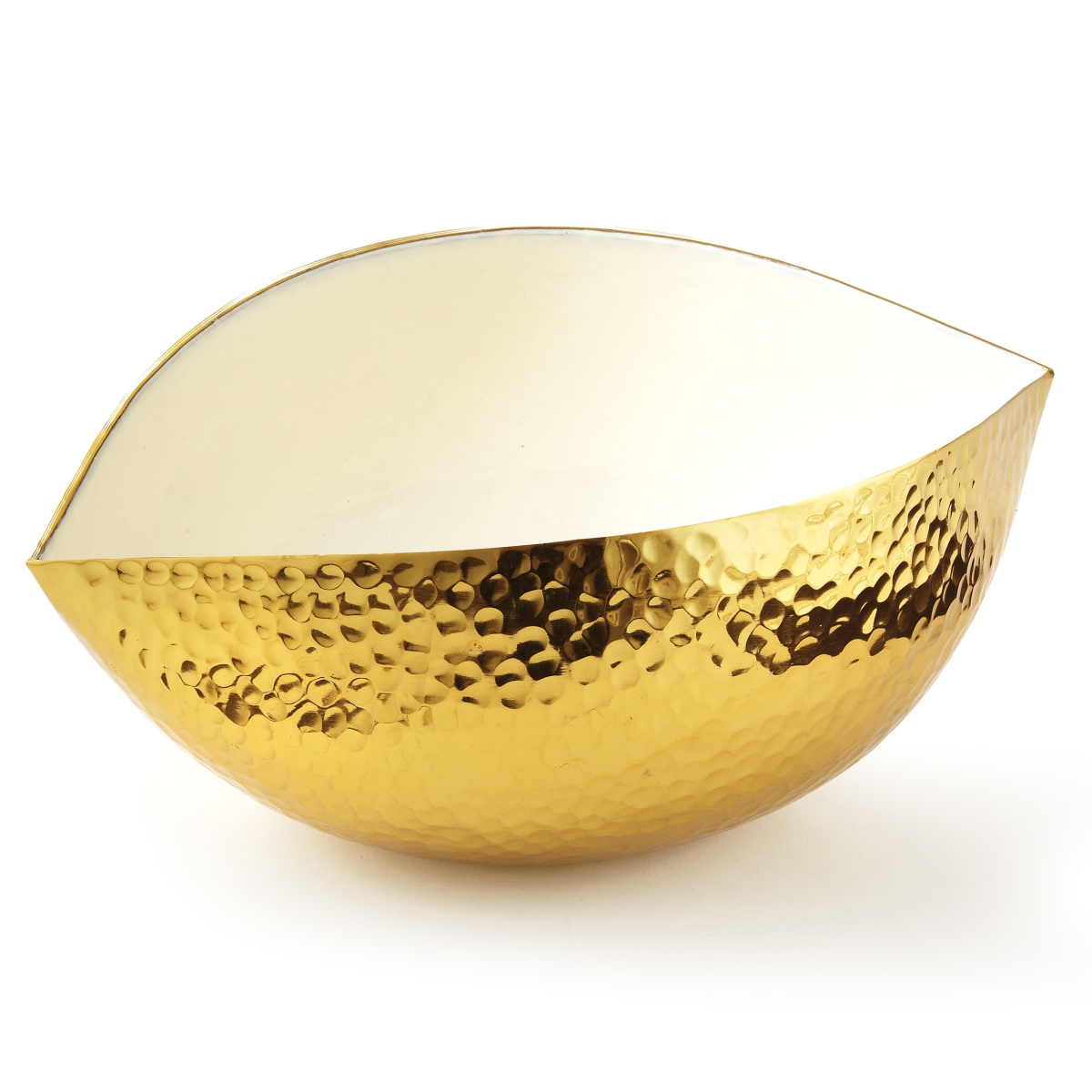 70183 10 X 6.5 X 4.25 In. Bethany Bowl, Gold & White