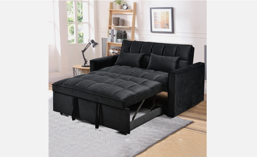 UPC 604421121933 product image for 604421121933 3 in 1 Convertible Futon Loveseat Sleeper Sofa Bed w/ Pillows & Poc | upcitemdb.com