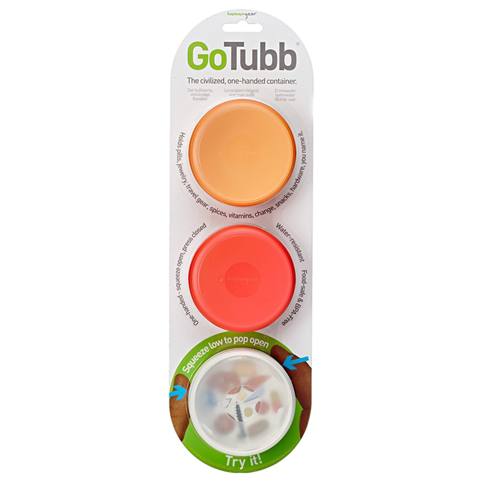 340555 Gotubb Md Clear, Orange & Red - Pack Of 3