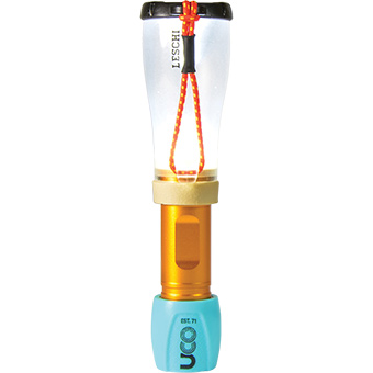 118363 Leschi Led Lantern Plus Flash Light, Aqua & Gold