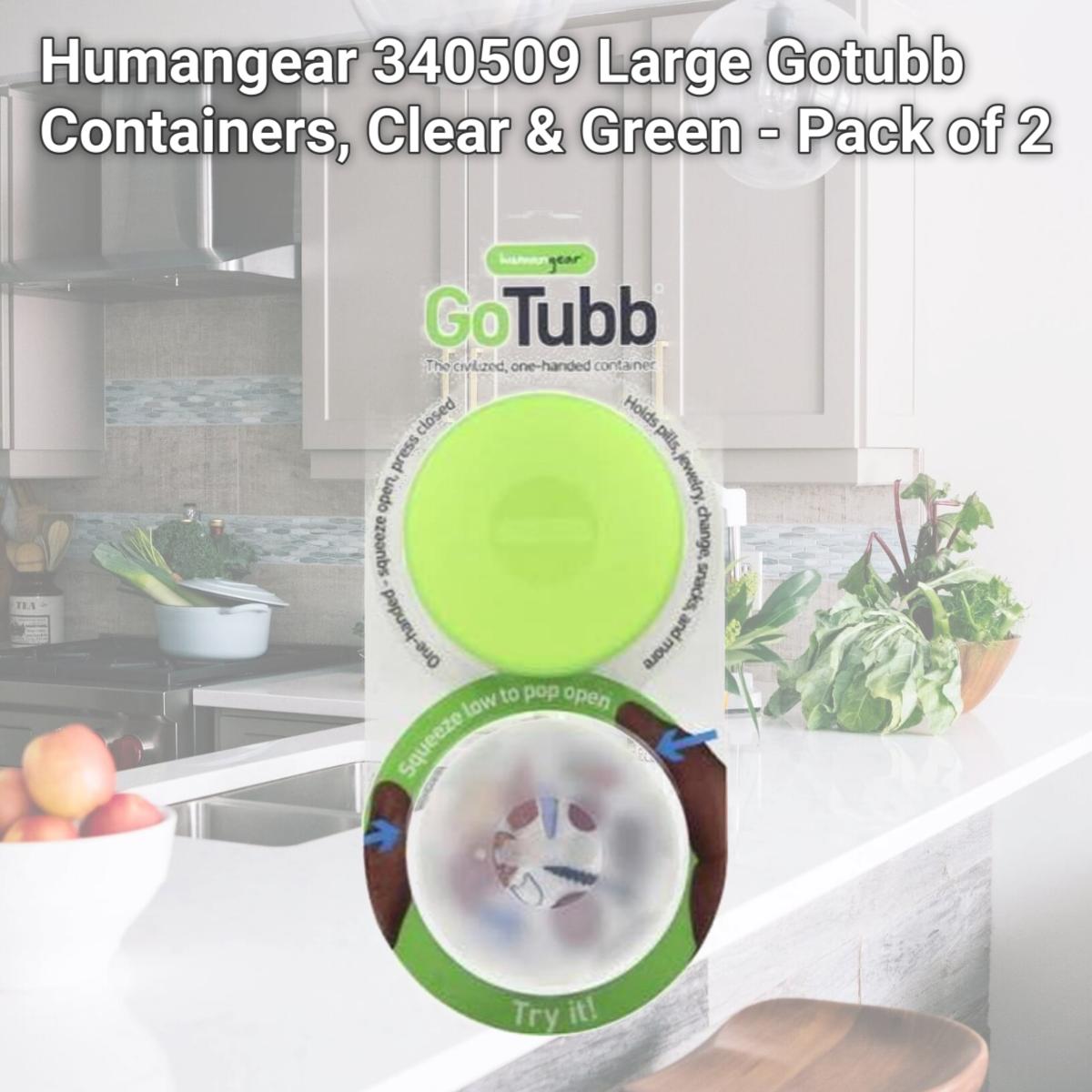 Picture of Humangear 340509 Large Gotubb Containers, Clear & Green - Pack of 2