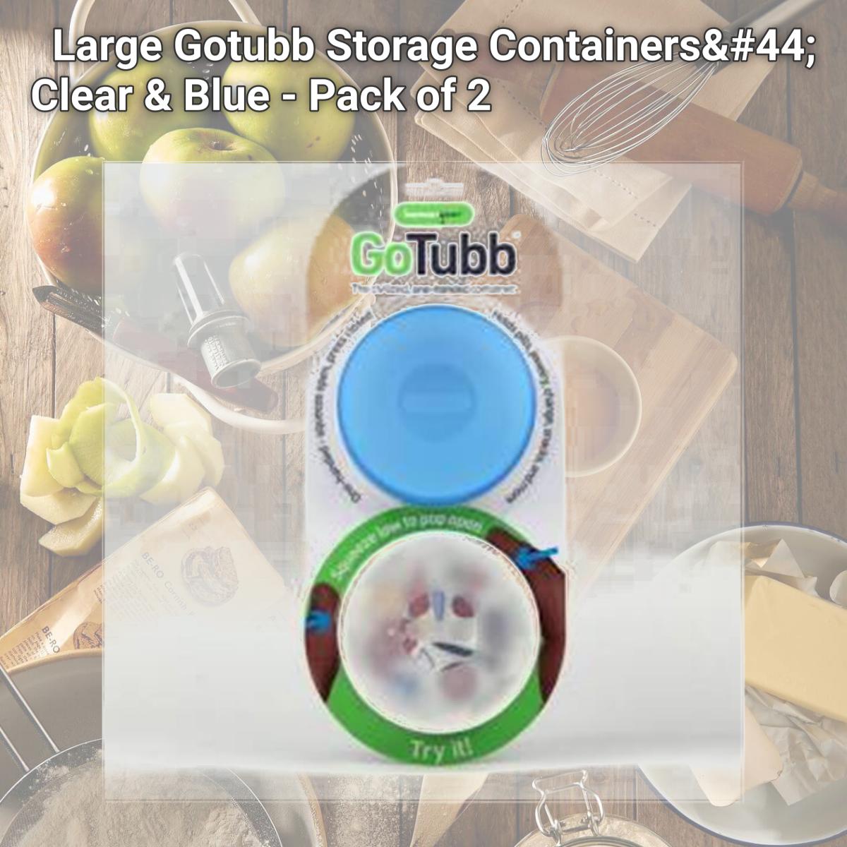 Picture of Humangear 340508 Large Gotubb Storage Containers, Clear & Blue - Pack of 2