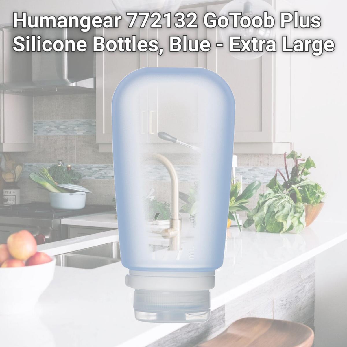 Picture of Humangear 772132 GoToob Plus Silicone Bottles, Blue - Extra Large