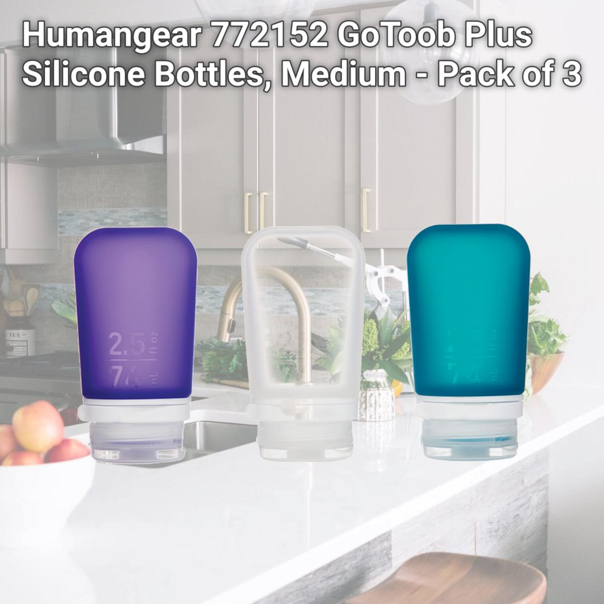 Picture of Humangear 772152 GoToob Plus Silicone Bottles, Medium - Pack of 3