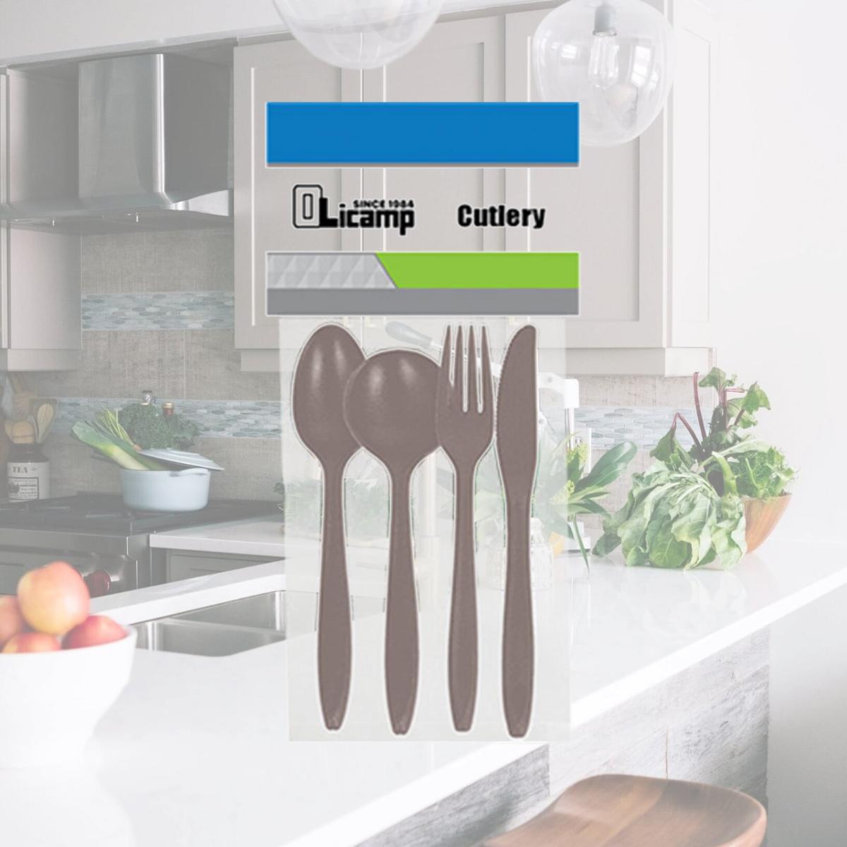 Picture of Olicamp 343231 Olicamp Cutlery, 4 Piece - Smoke