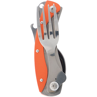 741317 Stainless Steel Foldable Cutlery & Knife, Orange - 5.8 X 0.625 In.