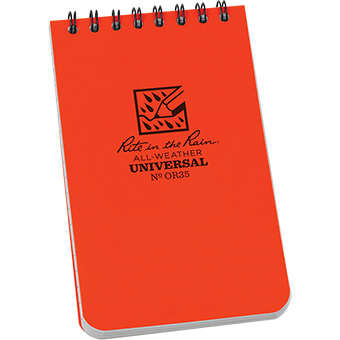 359977 Tactical Orange Notebook - 3 x 5 in.
