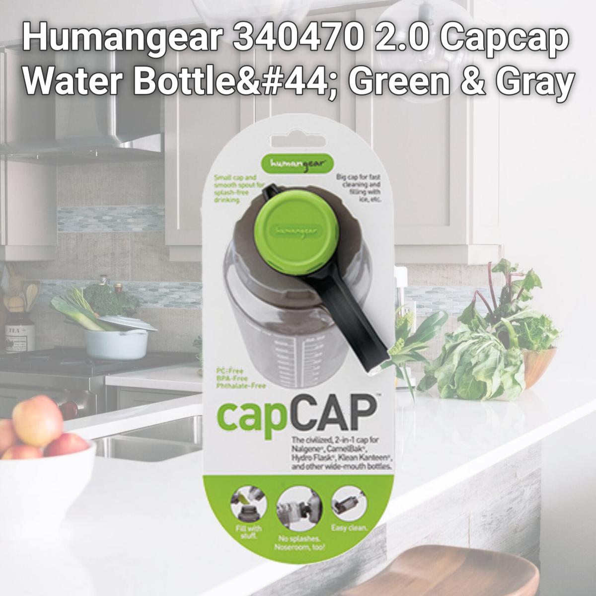 Picture of Humangear 340470 2.0 Capcap Water Bottle, Green & Gray