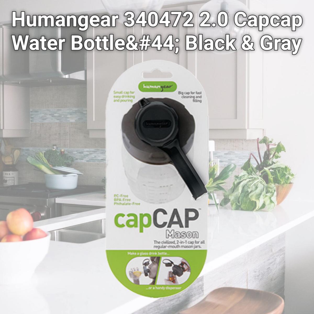 Picture of Humangear 340472 2.0 Capcap Water Bottle, Black & Gray