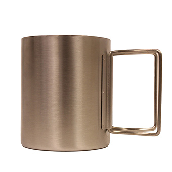 118496 Silver Stainless Steel Bail Handle Mug, 10 Oz