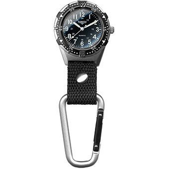 377358 Aluminum Backpacker Clip Watch, Black