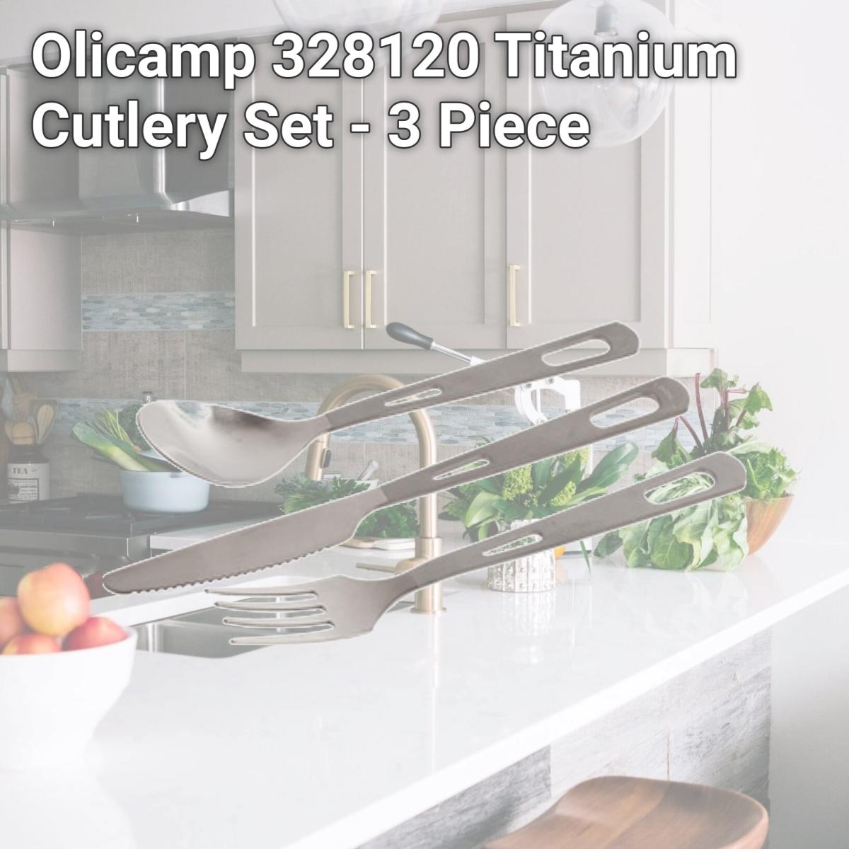 Picture of Olicamp 328120 Titanium Cutlery Set - 3 Piece