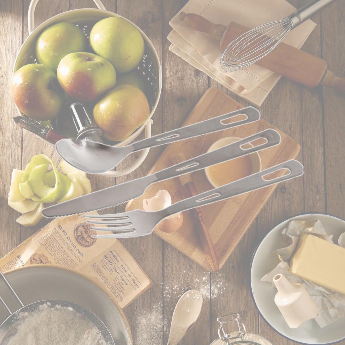 Picture of Olicamp 328120 Titanium Cutlery Set - 3 Piece