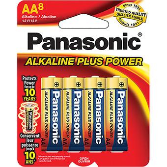 354370 AA Alkaline Plus Power Batteries - Pack of 8