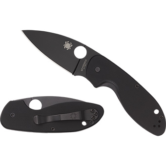 376041 Efficient All Black Plainedge Folding Knife
