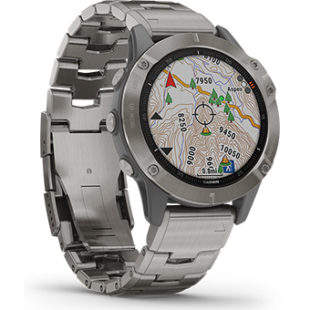 329209 Fenix 6 Sapphire Premium Multisport Gps Watch, Titanium & Ember