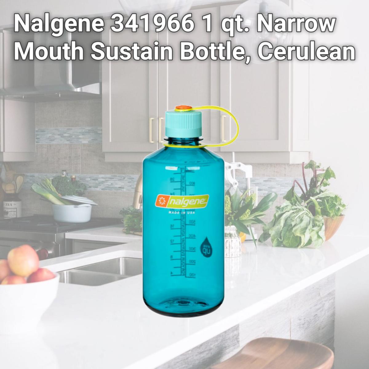 Picture of Nalgene 341966 1 qt. Narrow Mouth Sustain Bottle, Cerulean