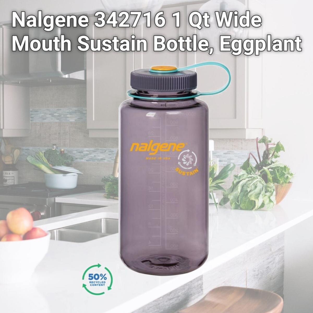 Picture of Nalgene 342716 1 Qt Wide Mouth Sustain Bottle, Eggplant