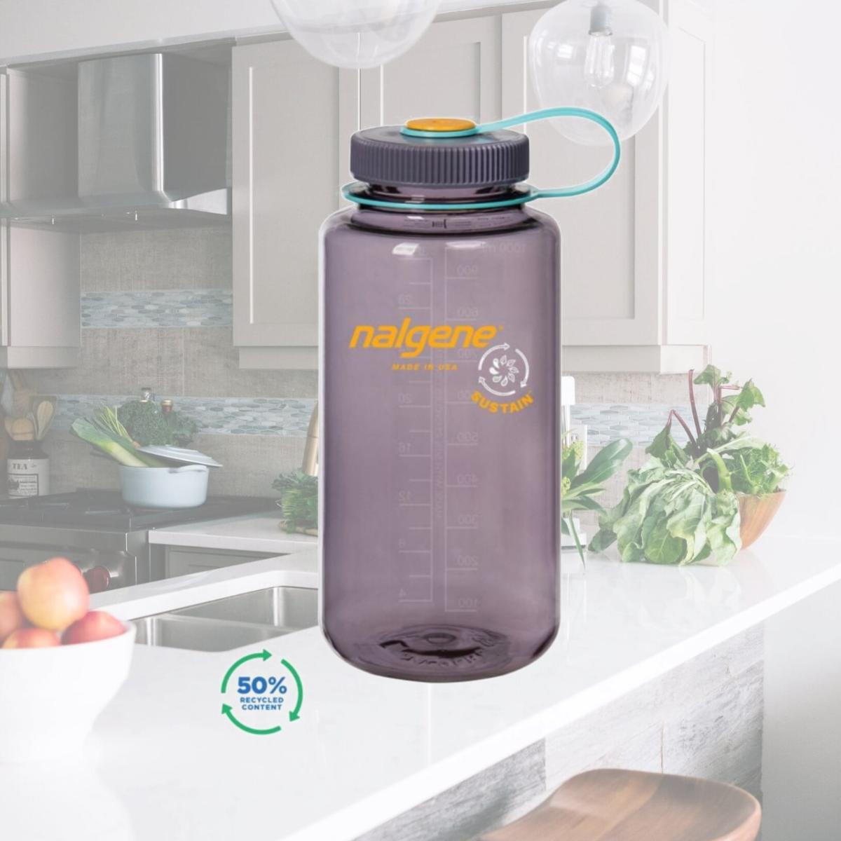 Picture of Nalgene 342716 1 Qt Wide Mouth Sustain Bottle, Eggplant