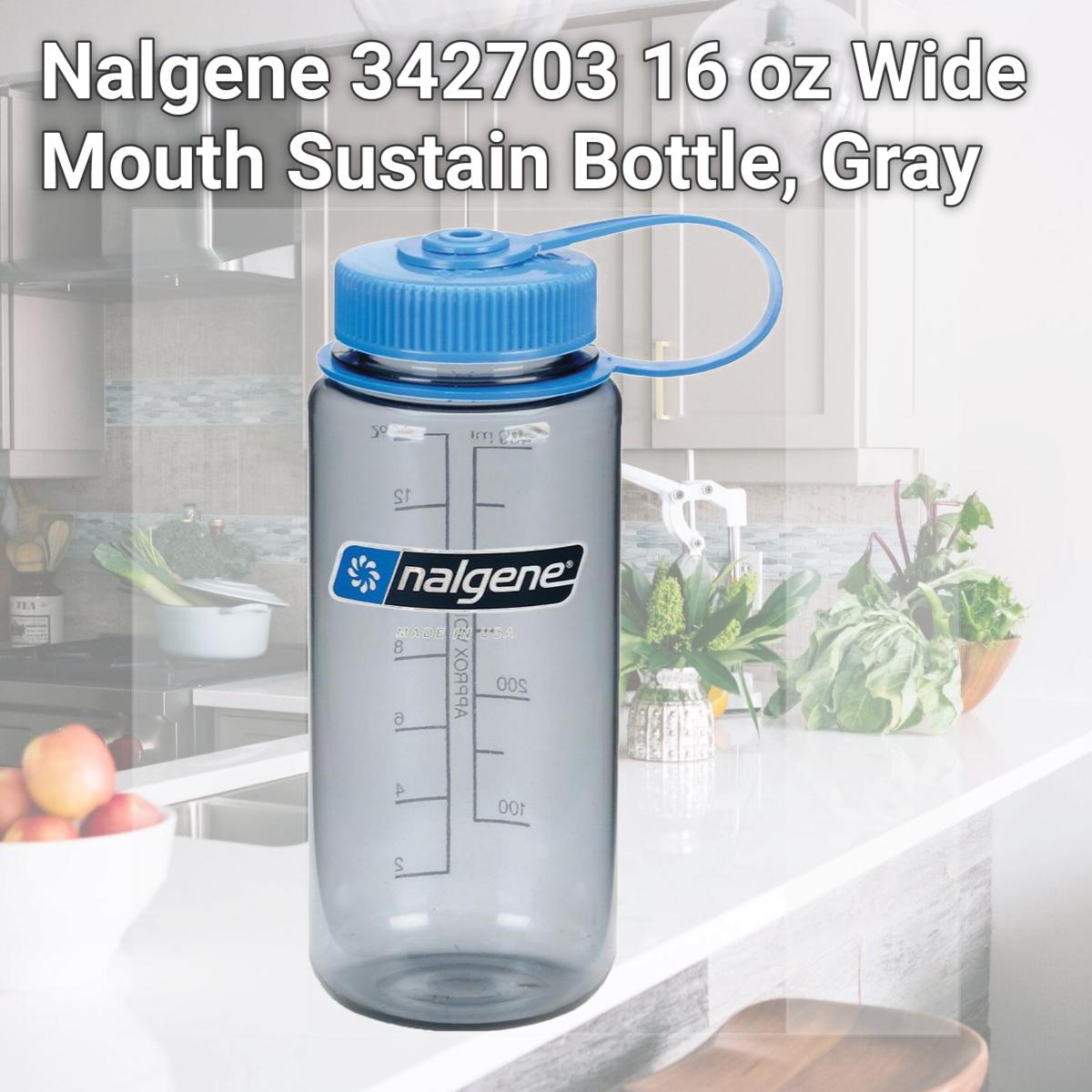 Picture of Nalgene 342703 16 oz Wide Mouth Sustain Bottle, Gray