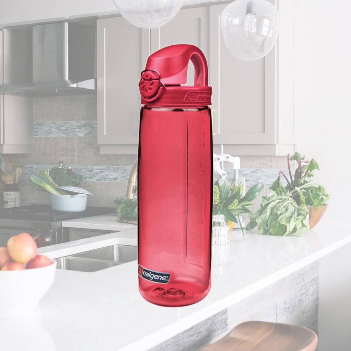Picture of Nalgene 342755 24 oz On the Fly Sustain Water Bottle Petal with Beet Cap