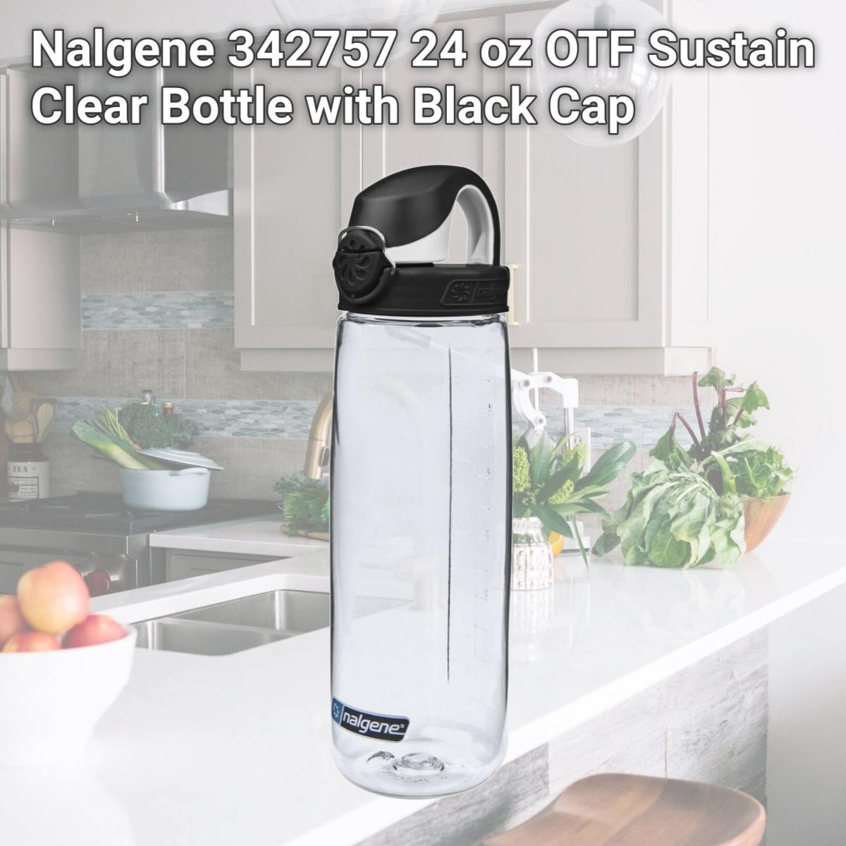 Picture of Nalgene 342757 24 oz OTF Sustain Clear Bottle with Black Cap