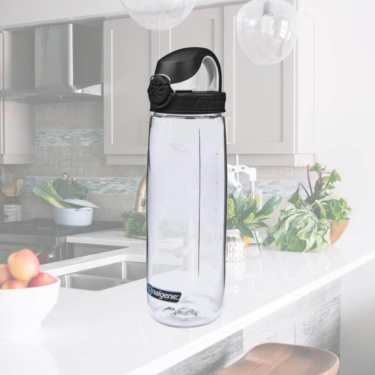 Picture of Nalgene 342757 24 oz OTF Sustain Clear Bottle with Black Cap