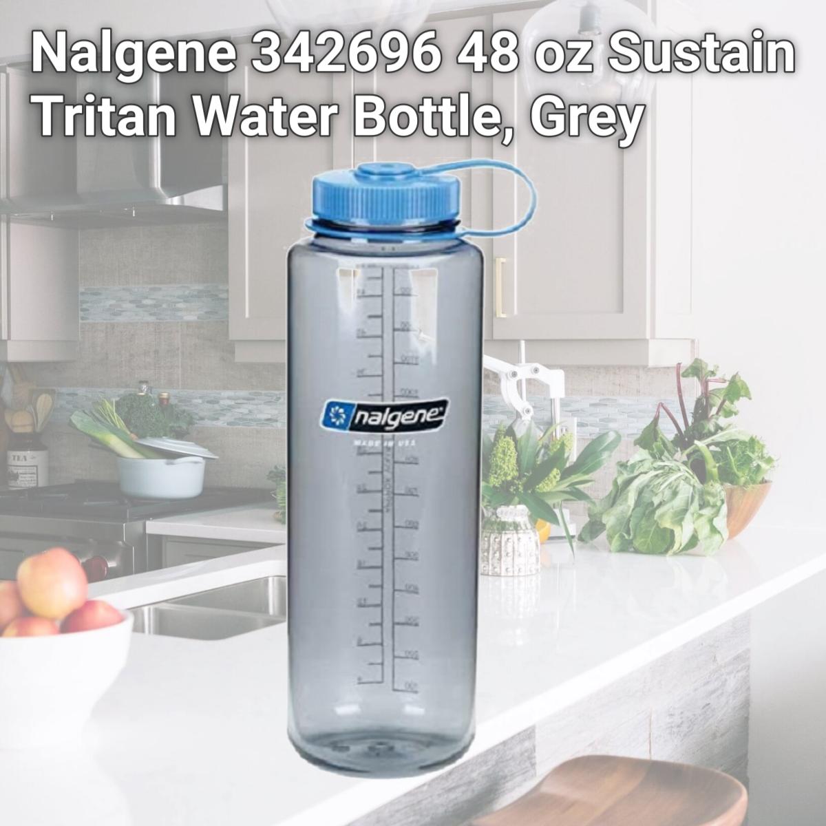 Picture of Nalgene 342696 48 oz Sustain Tritan Water Bottle, Grey