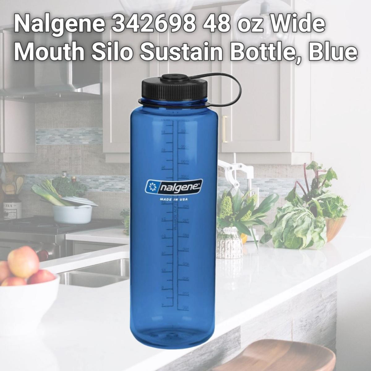 Picture of Nalgene 342698 48 oz Wide Mouth Silo Sustain Bottle, Blue