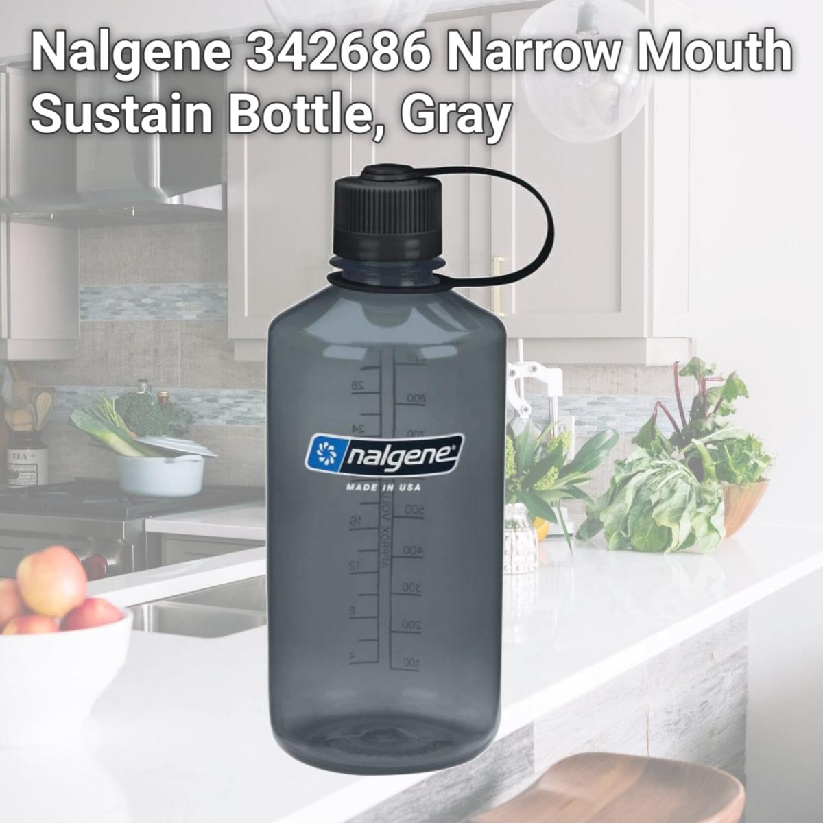 Picture of Nalgene 342686 Narrow Mouth Sustain Bottle, Gray