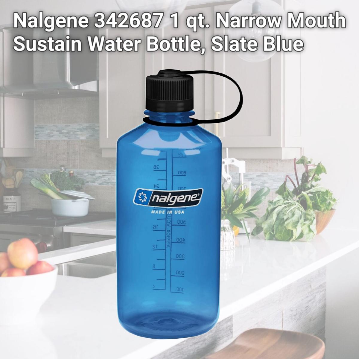 Picture of Nalgene 342687 1 qt. Narrow Mouth Sustain Water Bottle, Slate Blue