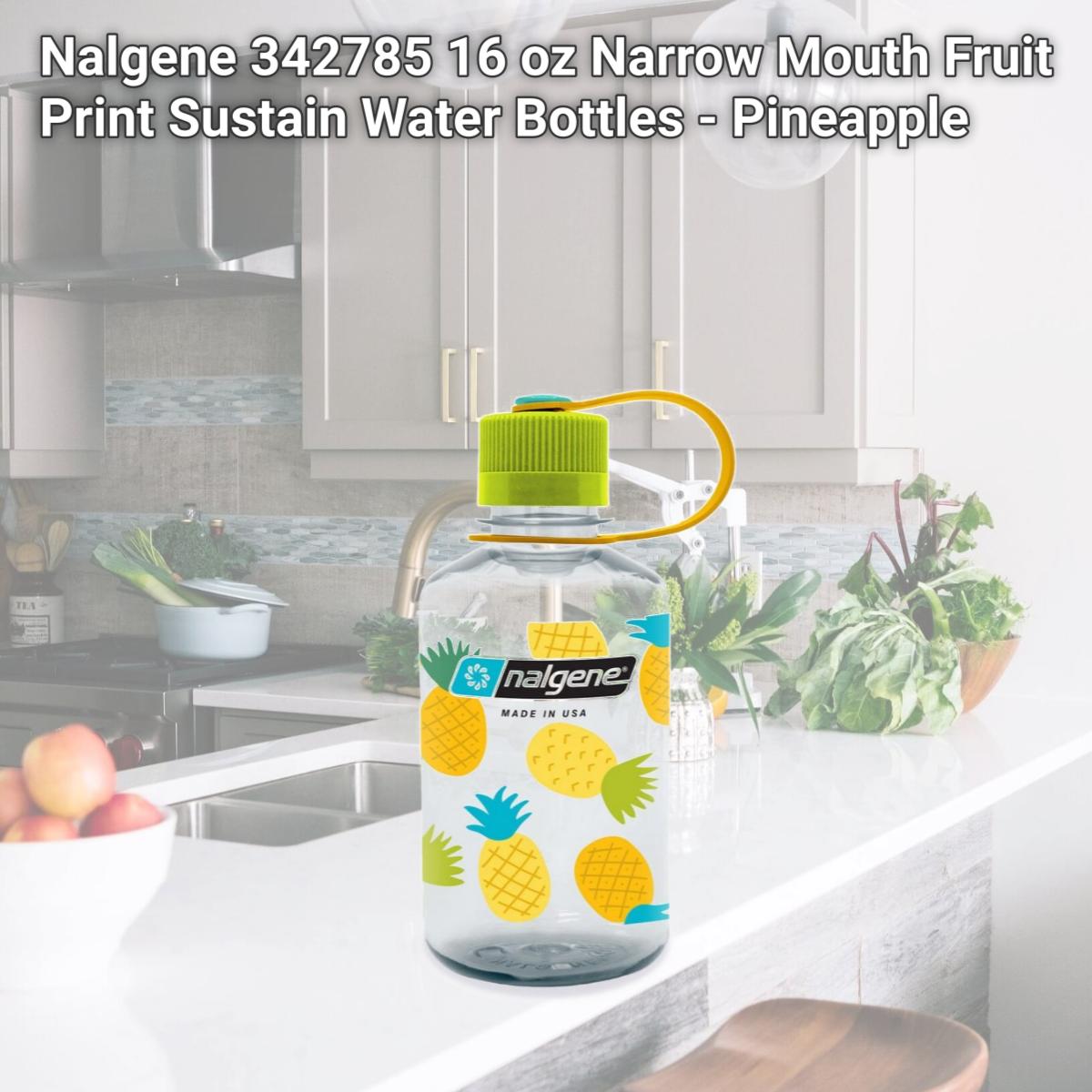 Picture of Nalgene 342785 16 oz Narrow Mouth Fruit Print Sustain Water Bottles - Pineapple