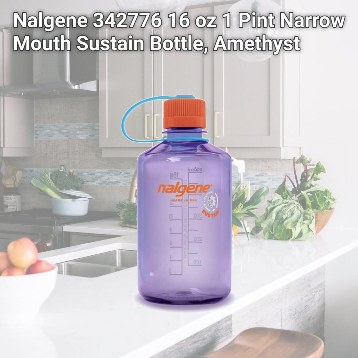 Picture of Nalgene 342776 16 oz 1 Pint Narrow Mouth Sustain Bottle, Amethyst
