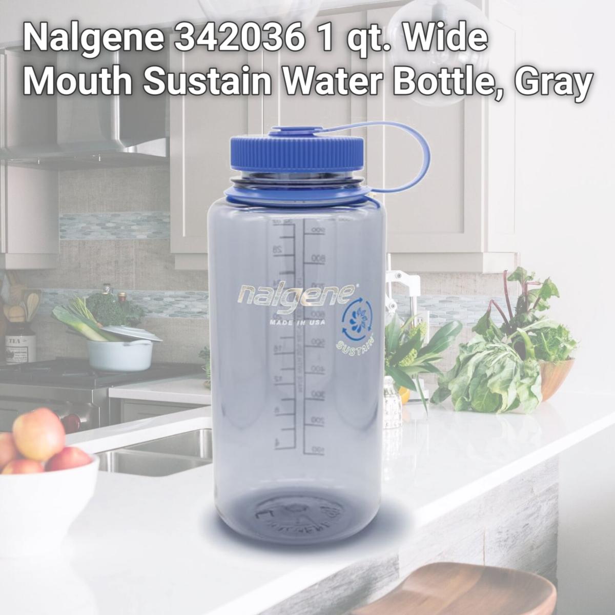 Picture of Nalgene 342036 1 qt. Wide Mouth Sustain Water Bottle, Gray
