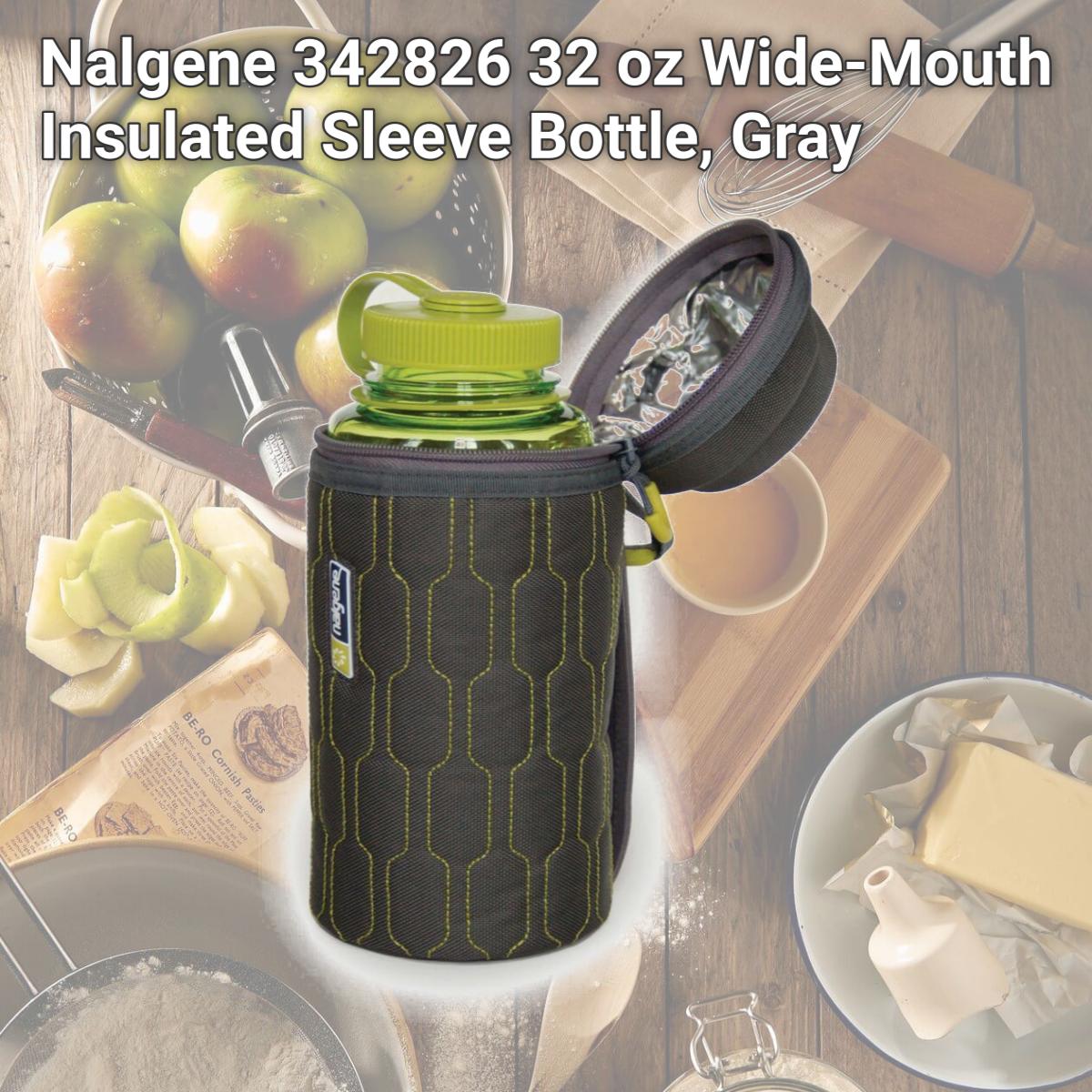 Picture of Nalgene 342826 32 oz Wide-Mouth Insulated Sleeve Bottle, Gray