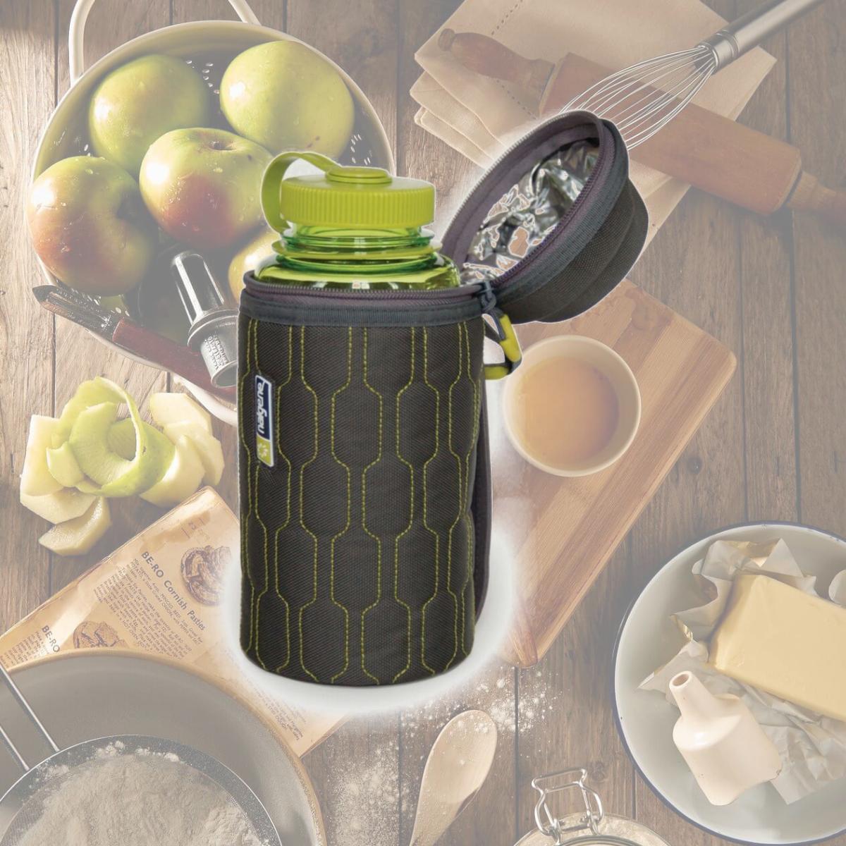 Picture of Nalgene 342826 32 oz Wide-Mouth Insulated Sleeve Bottle, Gray