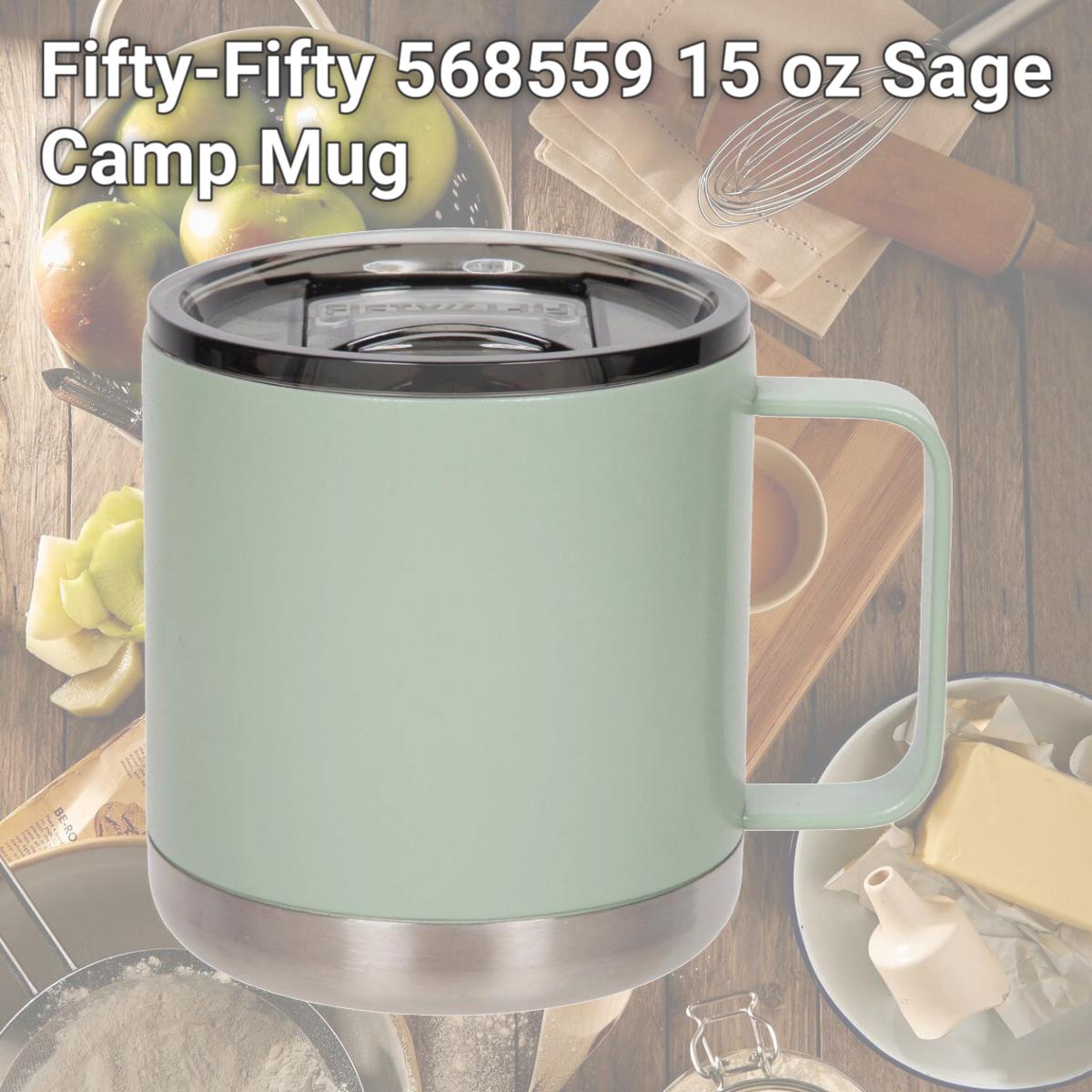 Picture of Fifty-Fifty 568559 15 oz Sage Camp Mug