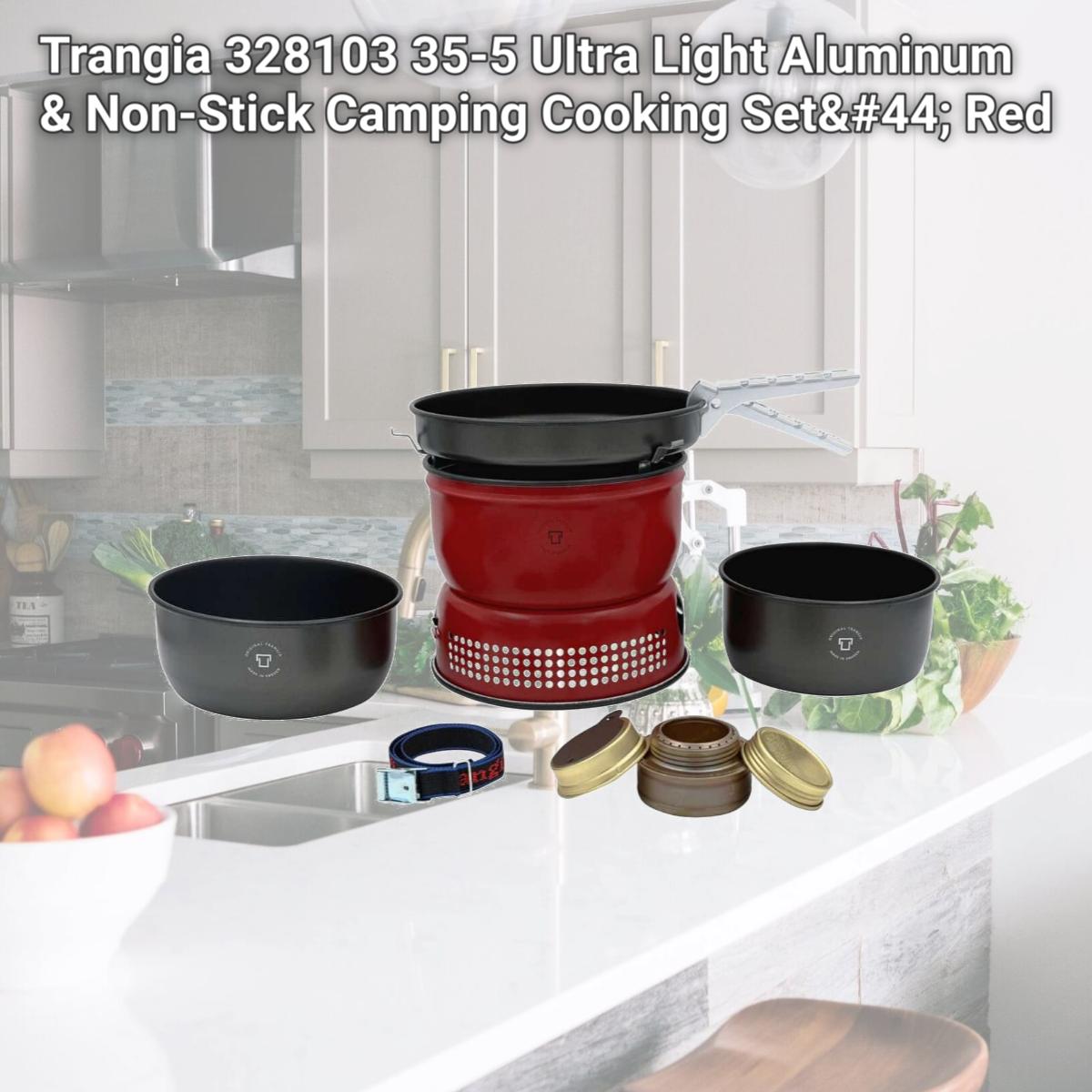 Picture of Trangia 328103 35-5 Ultra Light Aluminum & Non-Stick Camping Cooking Set, Red