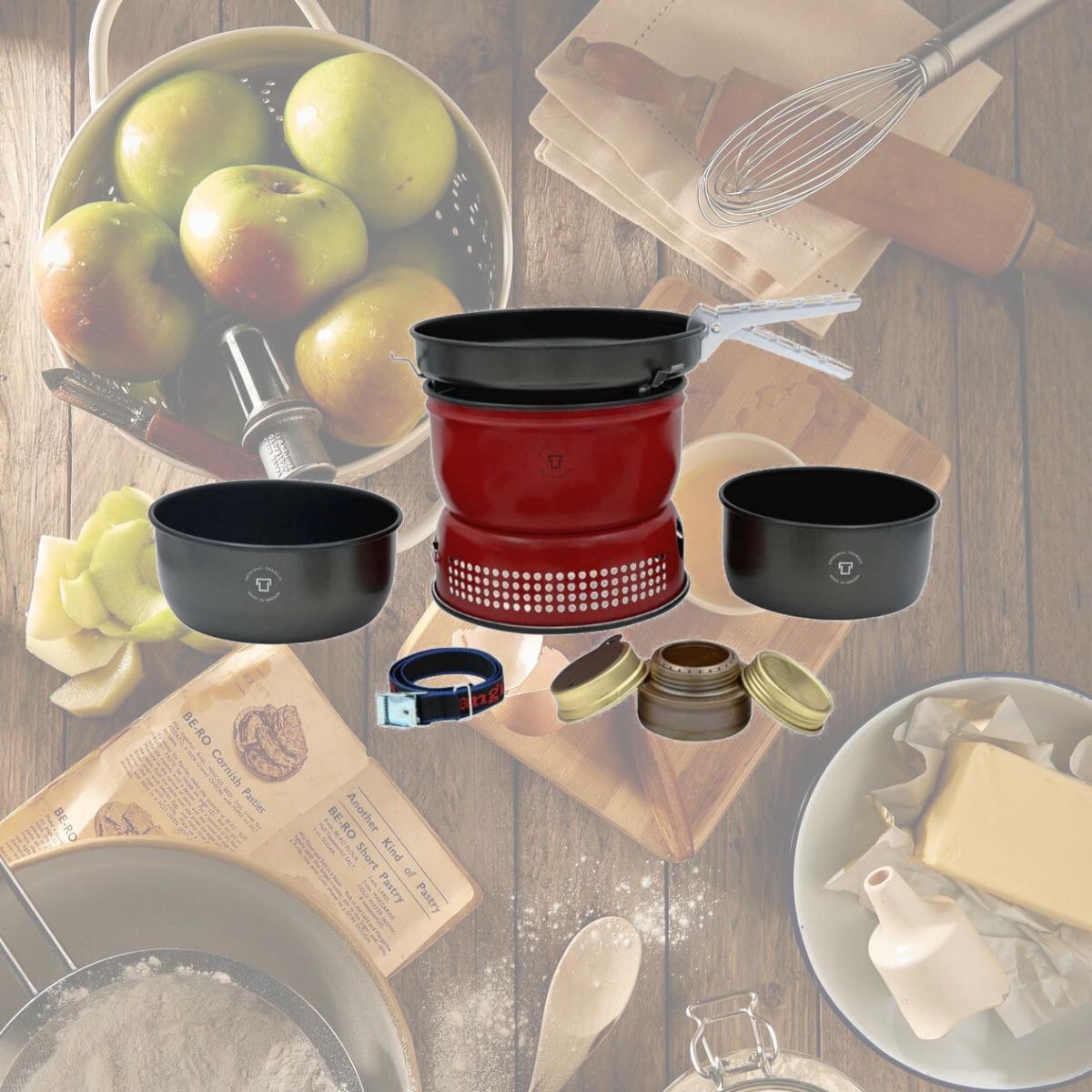 Picture of Trangia 328103 35-5 Ultra Light Aluminum & Non-Stick Camping Cooking Set, Red