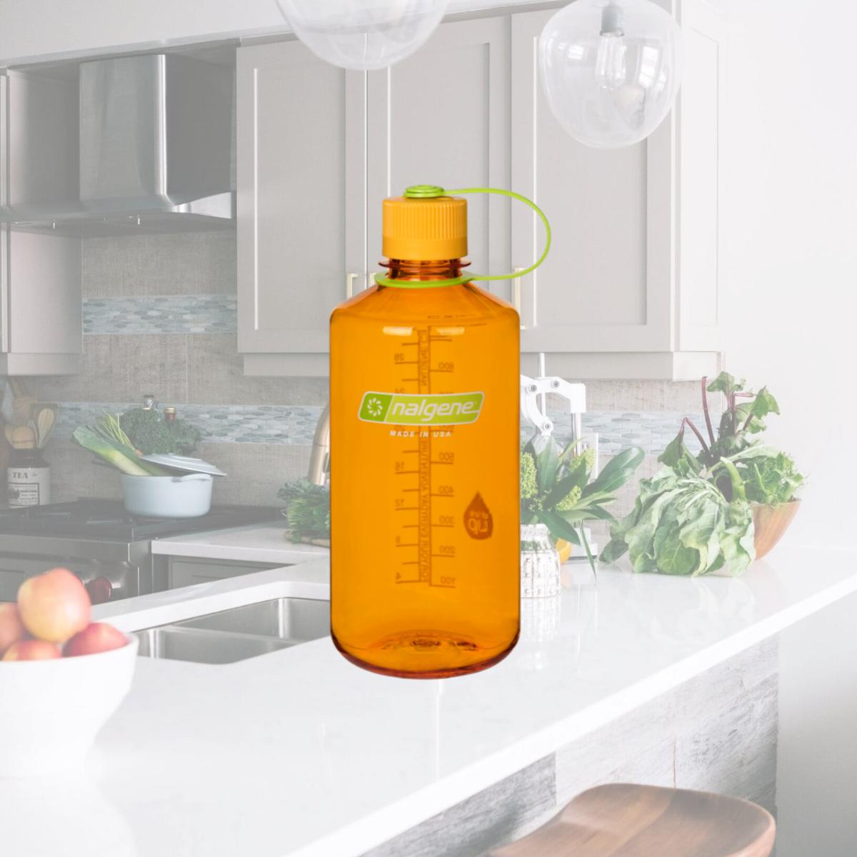 Picture of Nalgene 342857 32 oz Narrow Mouth Sustain Water Bottle, Marmalade Orange