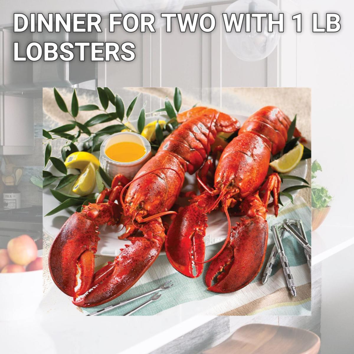 Picture of Lobster Gram LG2C LOBSTER GRAM DINNER FOR TWO WITH 1 LB LOBSTERS