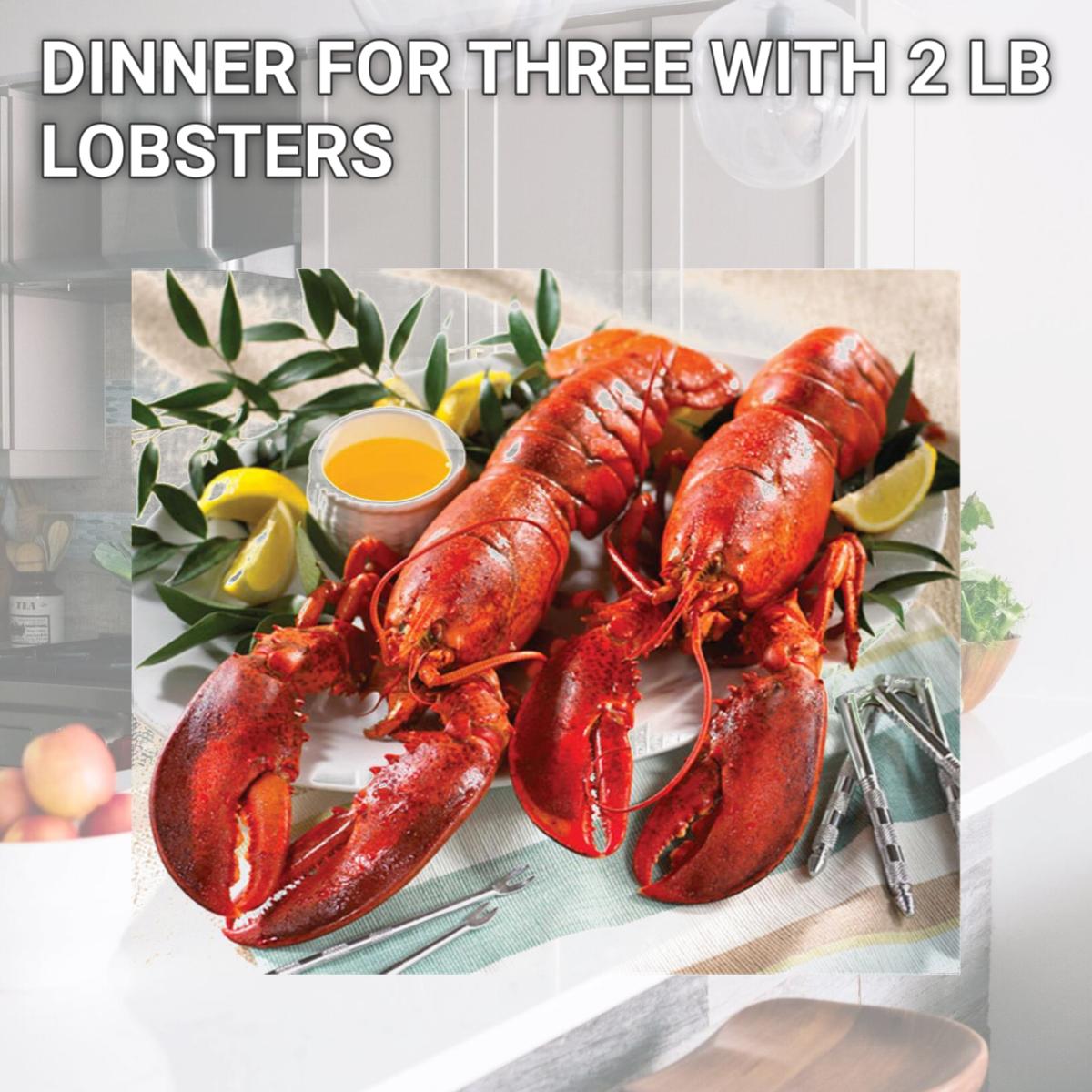 Picture of Lobster Gram LG3J LOBSTER GRAM DINNER FOR THREE WITH 2 LB LOBSTERS