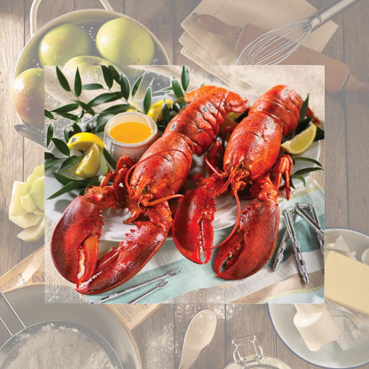 Picture of Lobster Gram LG3J LOBSTER GRAM DINNER FOR THREE WITH 2 LB LOBSTERS