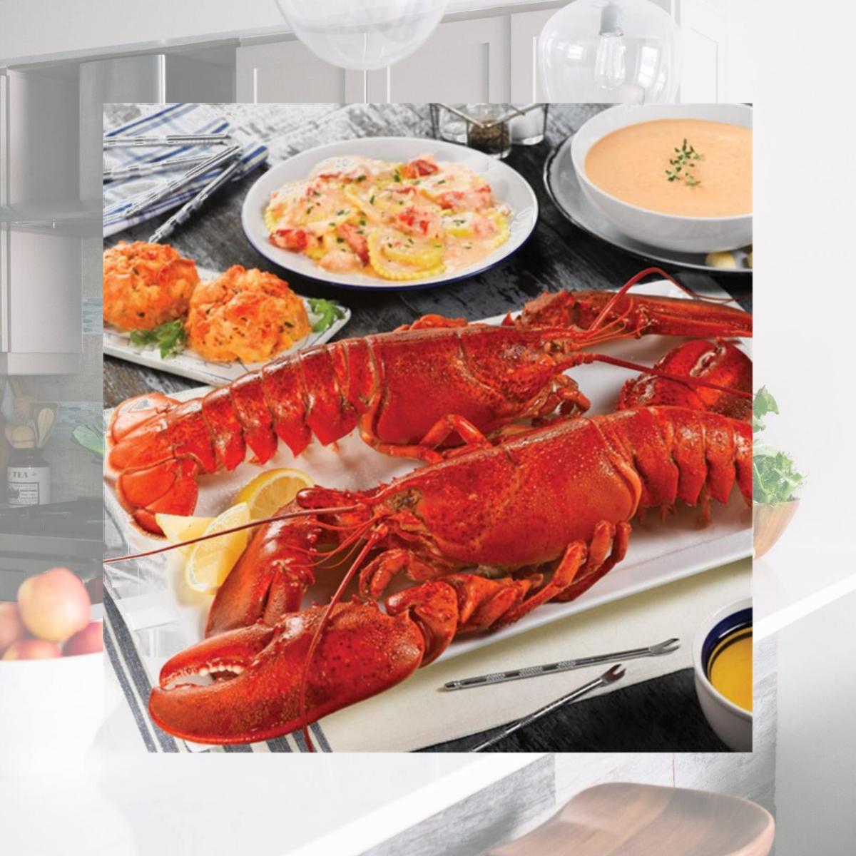Picture of Lobster Gram LICGR2H LOBSTERLICIOUS GRAM DINNER FOR TWO WITH 1.5 LB LOBSTERS