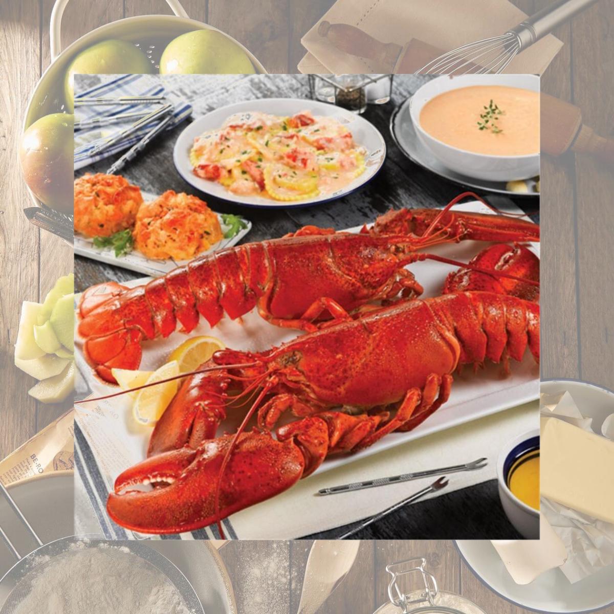 Picture of Lobster Gram LICGR2J LOBSTERLICIOUS GRAM DINNER FOR TWO WITH 2 LB LOBSTERS