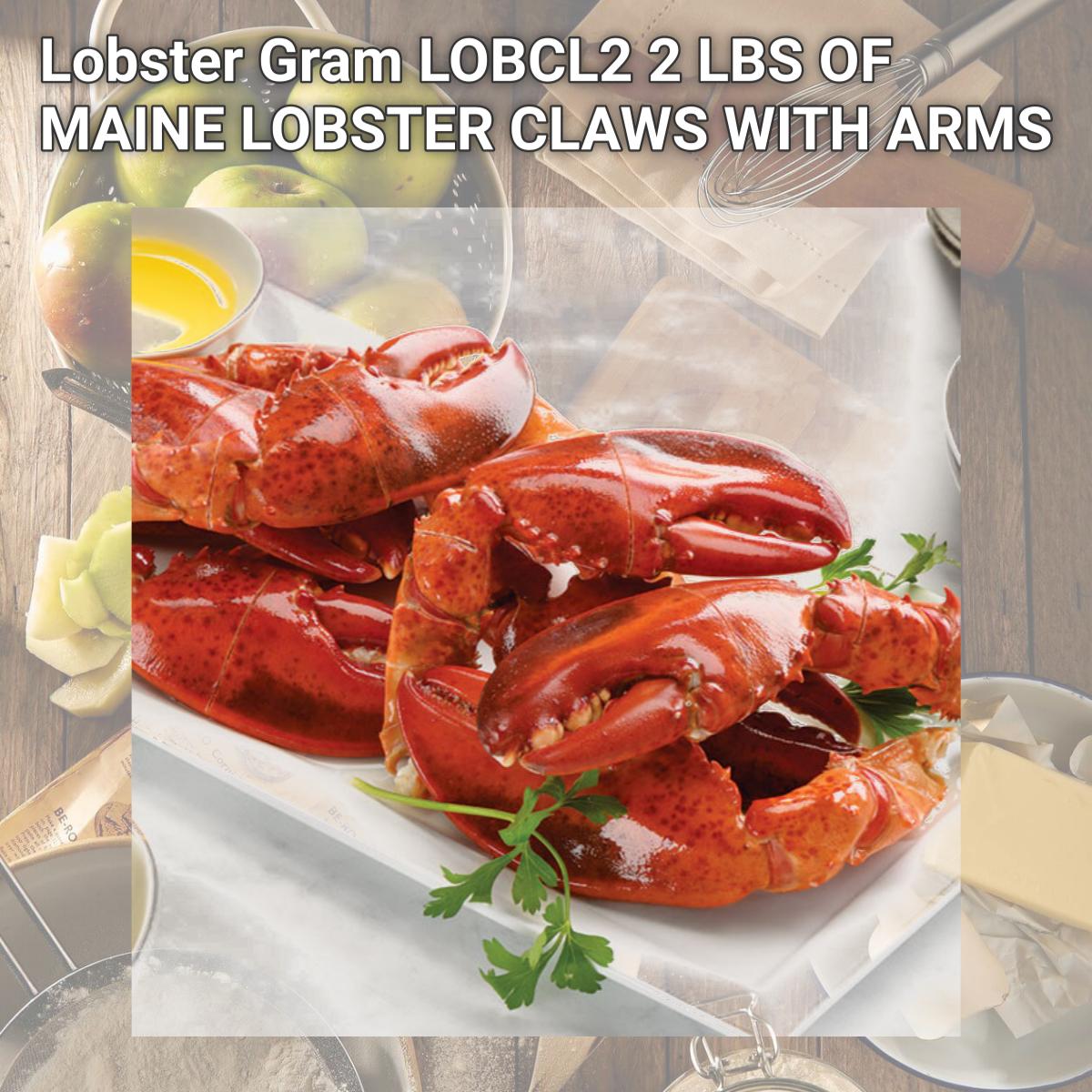 Picture of Lobster Gram LOBCL2 2 LBS OF MAINE LOBSTER CLAWS WITH ARMS